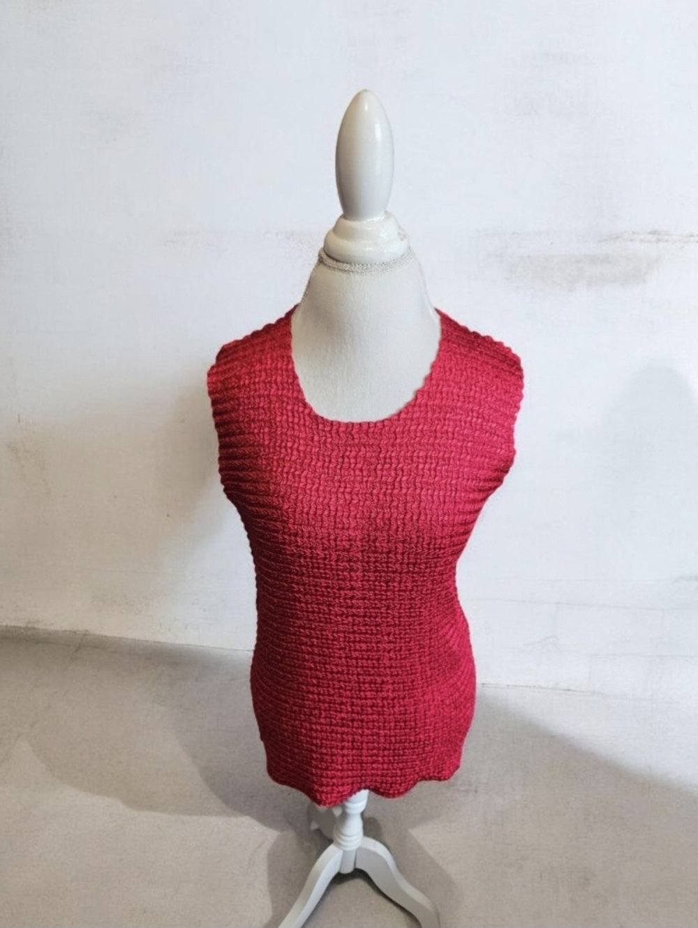🌹dressbarn Red Textured Knit Sleeveless Tank